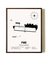 Tipton Airport aviation print in walnut frame