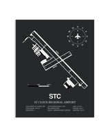 Gray Framed St. Cloud Regional Airport layout wall art poster