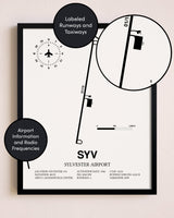 Framed Sylvester Airport layout wall art poster