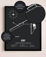 Aiken Regional Airport poster size comparison chart