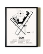 Framed Groton-New London Airport wall art poster in black frame