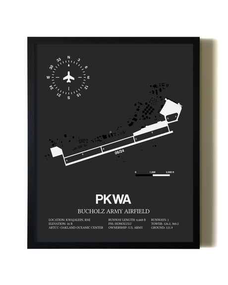 Unframed Bucholz Army Airfield map print poster