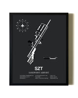 Unframed Sandpoint Airport map print poster