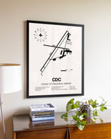 Cedar City Regional Airport aviation wall décor in black wood frame