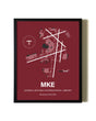 Framed General Mitchell International Airport wall art poster in black frame