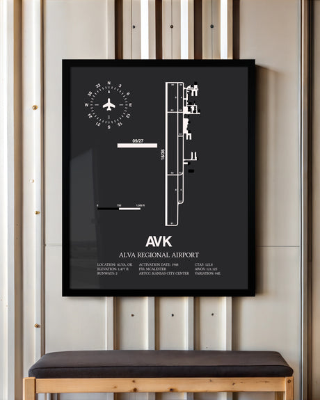 Frame color options for Alva Regional Airport Wall Art