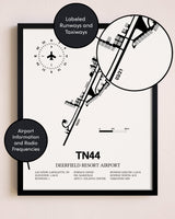 Framed Deerfield Resort Airport layout wall art poster