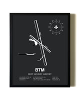 Unframed Bert Mooney Airport map print poster