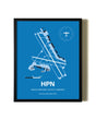 Framed Westchester County Airport wall art poster in black frame