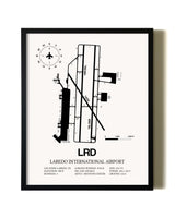 Framed Laredo International Airport wall art poster in black frame