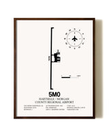 Hartselle / Morgan County Regional Airport aviation print in walnut frame