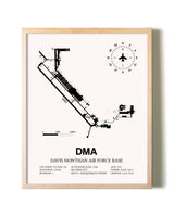 Davis Monthan Air Force Base framed wall art in white frame