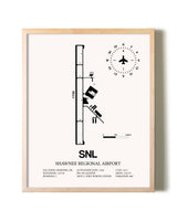 Shawnee Regional Airport framed wall art in white frame