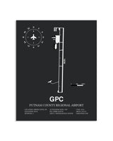 Gray Framed Putnam County Regional Airport layout wall art poster