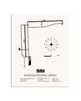 Gray Immokalee Regional Airport framed poster displayed in an airplane hangar