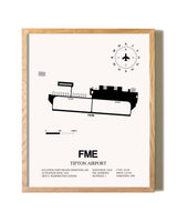 Tipton Airport framed print in natural wood frame