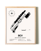 Birchwood Airport framed wall art in white frame