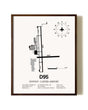 Dupont / Lapeer Airport aviation print in walnut frame