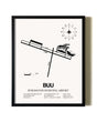 Framed Burlington Municipal Airport wall art poster in black frame