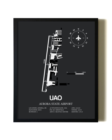 Unframed Aurora State Airport map print poster