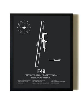Unframed City Of Slaton / Larry T. Neal Memorial Airport map print poster