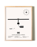 Havana Regional Airport framed wall art in white frame