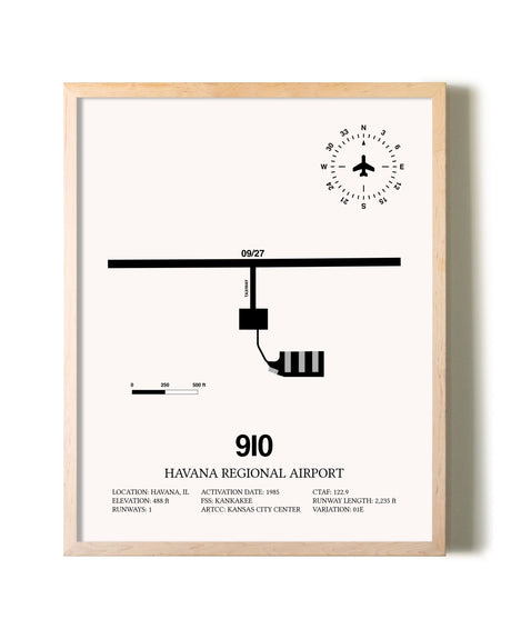 Havana Regional Airport framed wall art in white frame