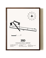 Padgham Field Airport aviation print in walnut frame
