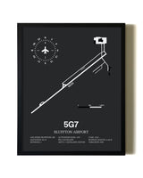 Unframed Bluffton Airport map print poster
