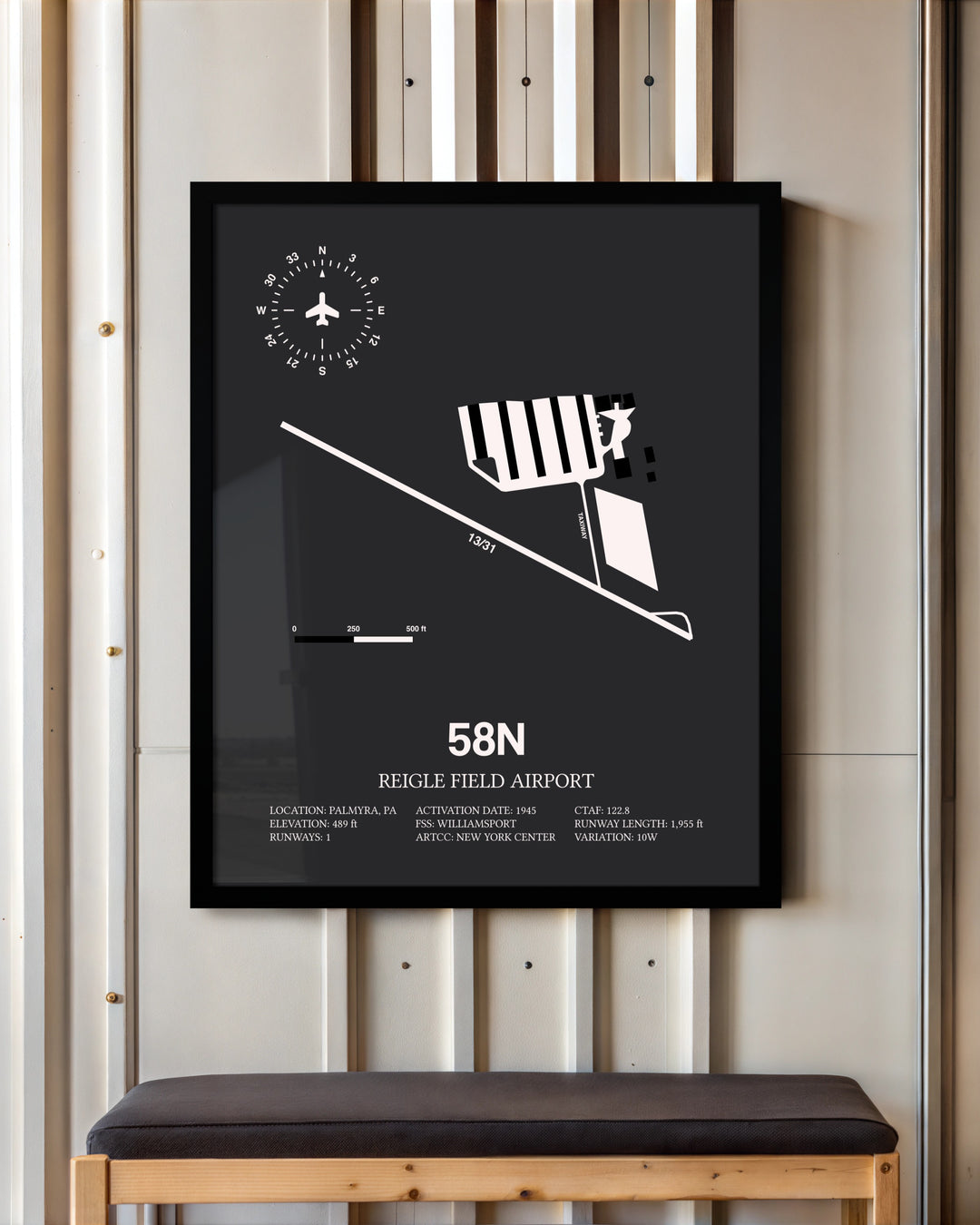Frame color options for Reigle Field Airport Wall Art