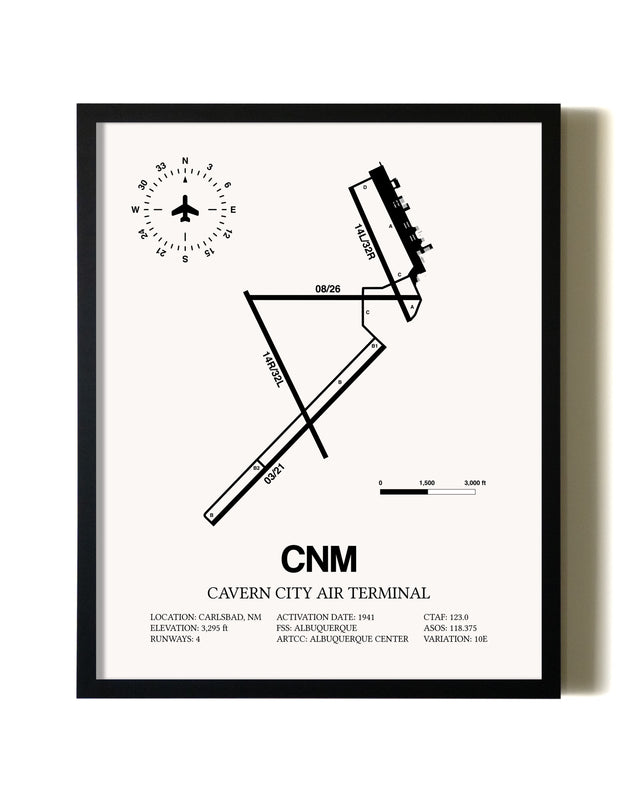 Framed Cavern City Air Terminal wall art poster in black frame