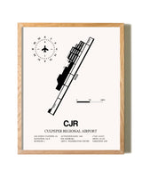 Culpeper Regional Airport framed print in natural wood frame
