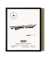 Framed Nevada County Airport wall art poster in black frame