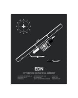 Gray Framed Enterprise Municipal Airport layout wall art poster
