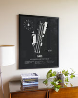 Gray Framed McConnell Air Force Base wall art poster in black frame