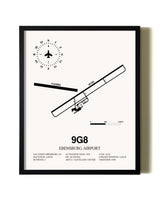 Framed Ebensburg Airport wall art poster in black frame