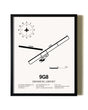 Framed Ebensburg Airport wall art poster in black frame