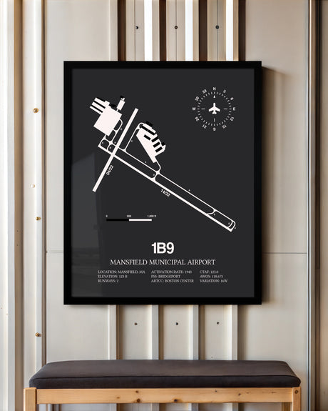 Frame color options for Mansfield Municipal Airport Wall Art