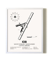 Mount Sterling / Montgomery County Airport airport map poster in oak frame