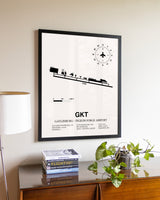 Gatlinburg-Pigeon Forge Airport aviation wall décor in black wood frame