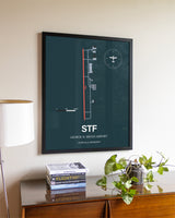 Framed George M. Bryan Airport layout wall art poster