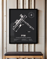 Frame color options for Plymouth Municipal Airport Wall Art