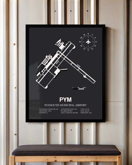 Frame color options for Plymouth Municipal Airport Wall Art