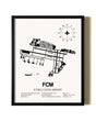 Framed Flying Cloud Airport wall art poster in black frame