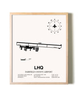 Fairfield County Airport framed wall art in white frame