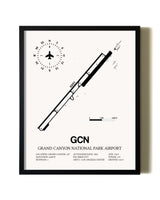 Framed Grand Canyon National Park Airport wall art poster in black frame