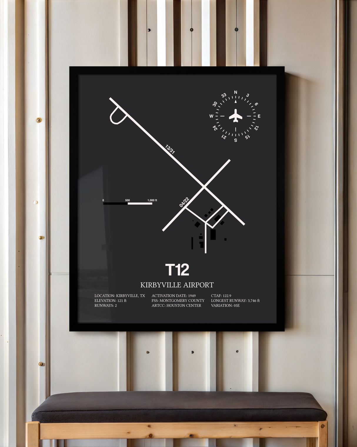 Frame color options for Kirbyville Airport Wall Art