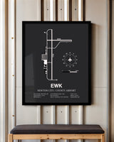 Frame color options for Newton City / County Airport Wall Art