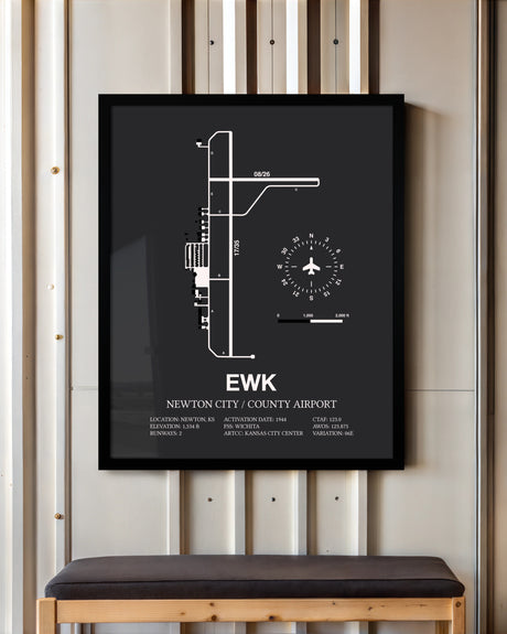 Frame color options for Newton City / County Airport Wall Art