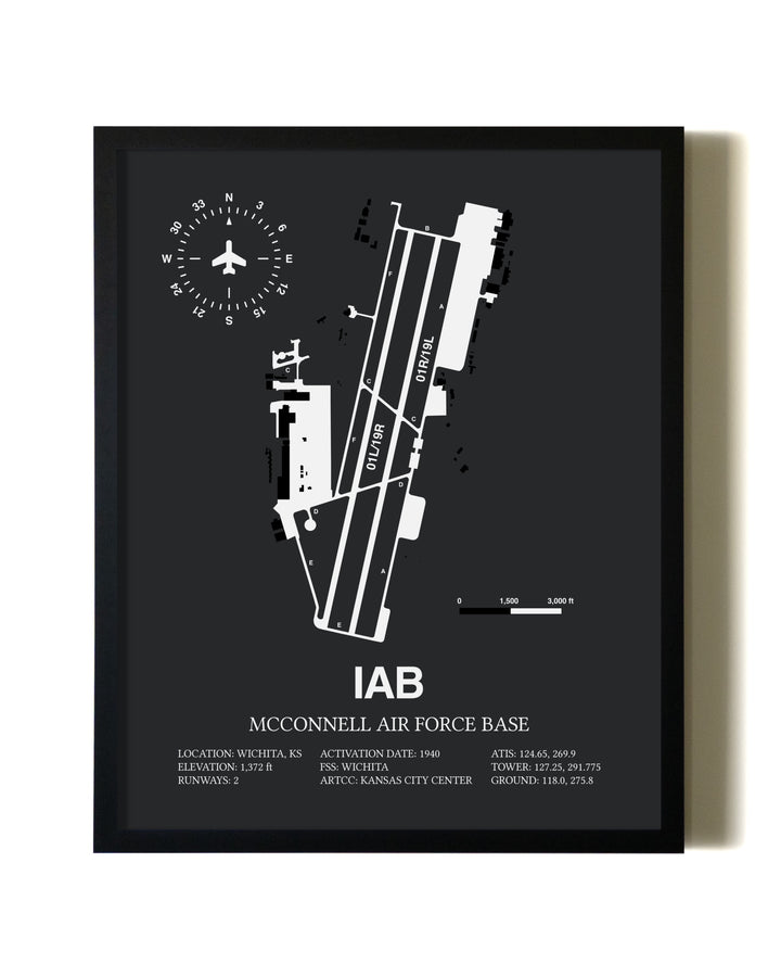 Unframed McConnell Air Force Base map print poster